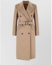 Tagliatore - Waist Belted Buttoned Long Lapel Jacket - Lyst