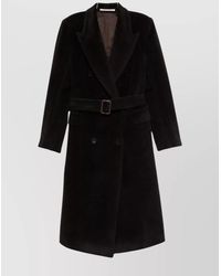 Tagliatore - Long Double-Breasted Wool Coat Belted Waist - Lyst