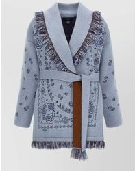 Alanui - Bandana Cardigan Belt Waist Shawl Collar - Lyst