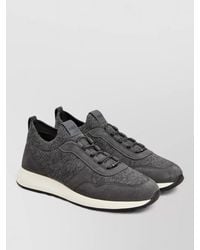 Tod's - Leather And Knit Low-Top Sneakers - Lyst