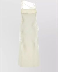Jil Sander - Feather-Trim Midi Dress - Lyst