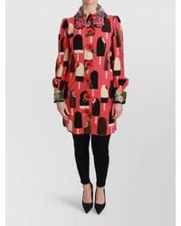 Dolce & Gabbana - Silk Mini Dress With Ice Cream Print And 3D Floral Appliques - Lyst