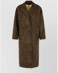 Golden Goose - Wool Jacquard Leopard Single Breasted Cocoon Coat - Lyst