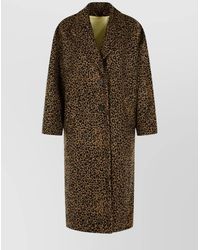 Golden Goose - Wool Jacquard Single Breasted Cocoon Coat - Lyst
