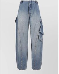 Alaïa - Wide Leg Jeans Belt Loops Cargo Pockets - Lyst