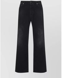 Balenciaga - Denim Distressed Wide-Leg Jeans - Lyst