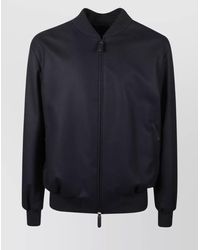 Giorgio Armani - Zipped Jacket With Ribbed Cuffs And Side Pockets - Lyst