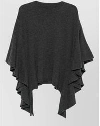 Uma Wang - Cashmere Crew-Neck Short Ruffle-Sleeve Relaxed-Fit Knitted Top - Lyst