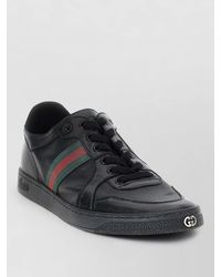 Gucci - Leather Lace-Up Sneakers - Lyst