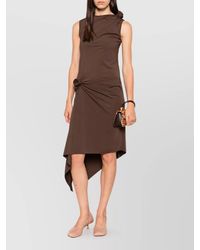 Coperni - Asymmetric Draped Sleeveless Boat Neck Midi Dress - Lyst