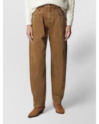 Isabel Marant - Denim High-Rise Pleated Barrel-Leg Jeans - Lyst