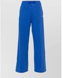 P.A.R.O.S.H. - Logo-Embroidered Cotton Blend Trousers With Ankle Zips - Lyst