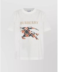 Burberry - Crewneck T-Shirt Featuring Embroidered Graphic Print - Lyst
