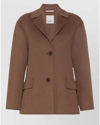 Max Mara - Long Coat Back Vent Notched Lapels - Lyst