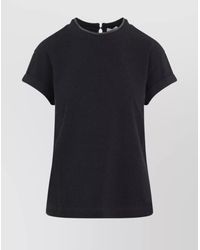 Brunello Cucinelli - Crew Neck T-Shirt Rolled Cuffs - Lyst