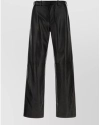Fendi - Leather Wide-Leg Trousers - Lyst