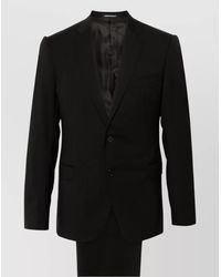 Emporio Armani - Single-Breasted Wool Suit Notched Lapels - Lyst