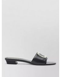 Roger Vivier - Block Heel Open Toe Leather Sandals - Lyst