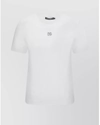 Dolce & Gabbana - Cotton Crystal Logo Short-Sleeve T-Shirt - Lyst