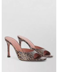 AMINA MUADDI - Leather Leopard Snake-Print Sandals - Lyst