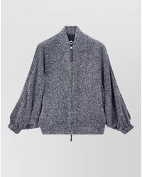 Giorgio Armani - Casual Textured Jacket Stand Collar Long Sleeves - Lyst