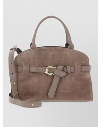 Coccinelle - Sabine Suede Shoulder Bag Top Handle - Lyst