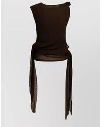 Ganni - Draped Tank Top Round Neck Side Tie - Lyst