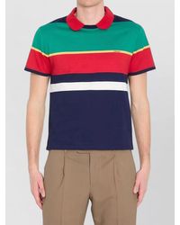 Versace - Striped Cotton-Jersey T-Shirt - Lyst
