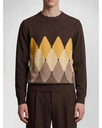 Ballantyne - Cashmere Regular-Fit Crew-Neck Diamond-Pattern Jumper - Lyst