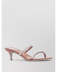 Rene Caovilla - Spark Satin Mules Kitten Heel Open Toe - Lyst
