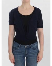 Ermanno Scervino - Alpaca Wool Short-Sleeve V-Neck Cropped Cardigan - Lyst