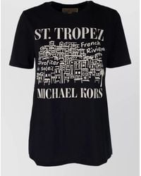 Michael Kors - Crew Neck Graphic Print Short Sleeve Top - Lyst