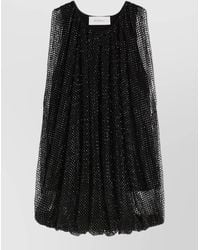 Sportmax - Crystal-Embellished Mesh Top - Lyst