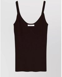 Max Mara - Cashmere Silk Ribbed Fitted V-Neck Sleeveless Top - Lyst