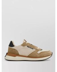 Ferragamo - Leather And Suede Low-Top Sneakers - Lyst