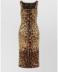 Dolce & Gabbana - Dolce & Gabbana Leopard-Print Silk Dress - Lyst
