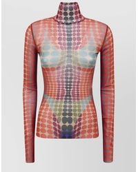 Jean Paul Gaultier - High Neck Long Sleeve Top - Lyst