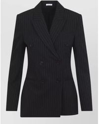 McQueen - Pinstripe Lurex Wool Double Breasted Jacket - Lyst