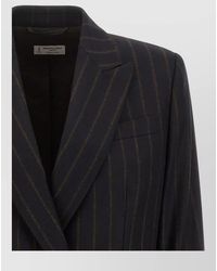 Alberto Biani - Wool Pinstripe Double-Breasted Blazer - Lyst