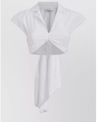 Philosophy - Taffeta V-Neck Cropped Top - Lyst