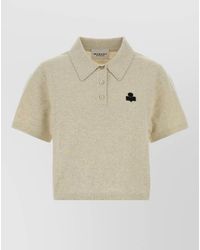 Isabel Marant - Althea Cotton Blend Knit Polo Top - Lyst