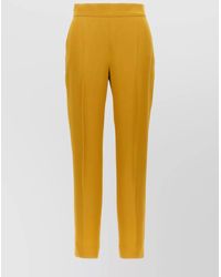 Max Mara - Belt Loops Pleated Front Side Pockets Straight Leg Trousers - Lyst