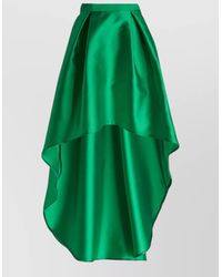 SIMONA CORSELLINI - High Low Hem Pleated Satin Skirt - Lyst