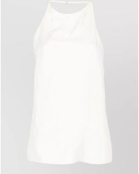 Alysi - Silk Twill Halterneck Top Spaghetti Straps - Lyst