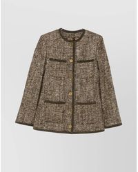 Golden Goose - Wool Tweed Crew Neck Jacket - Lyst