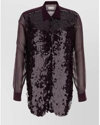 Dries Van Noten - Viscose Sequin-Embellished Long-Sleeve Shirt - Lyst