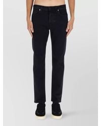 Stone Island - Five-Pocket Trousers With Belt Loops And Contrast Stitching - Lyst