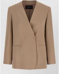Fabiana Filippi - Twill V-Neck Long-Sleeve Blazer - Lyst