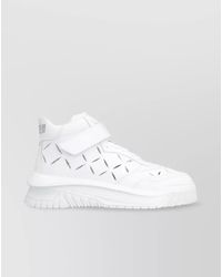 Versace - Leather High-Top Sneakers - Lyst