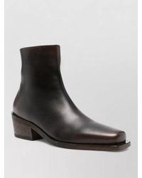 Marsèll - Leather Lace-Up Ankle Boots - Lyst